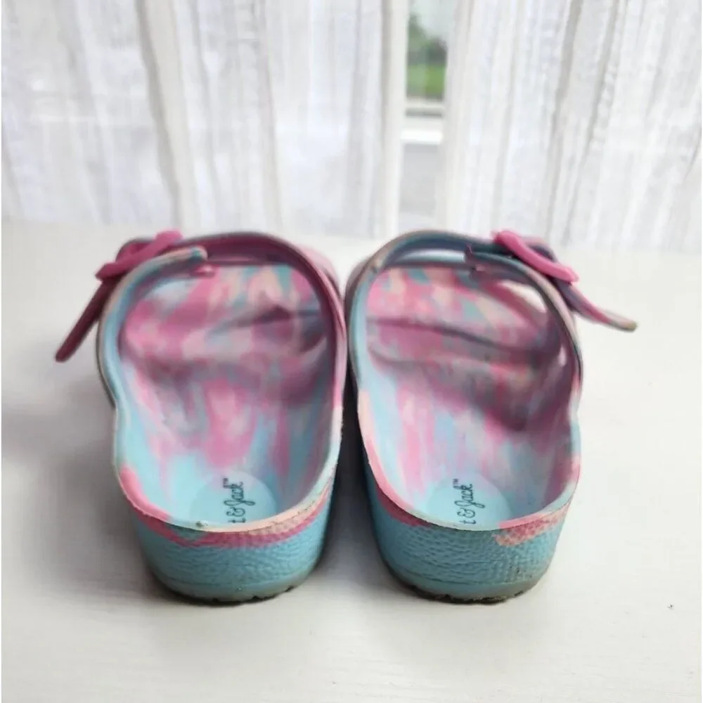 Girls Cat & Jack Size 1 Slide on Sandals in Pastel